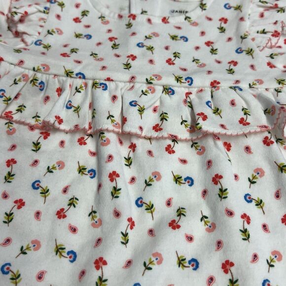 New Janie and Jack White Floral Print Ruffle One‎ Piece - Picture 3 of 6